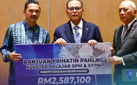 KERAJAAN PAHANG PERUNTUKKAN RM2.6 JUTA KEPADA PELAJAR SPM & STPM DI PAHANG