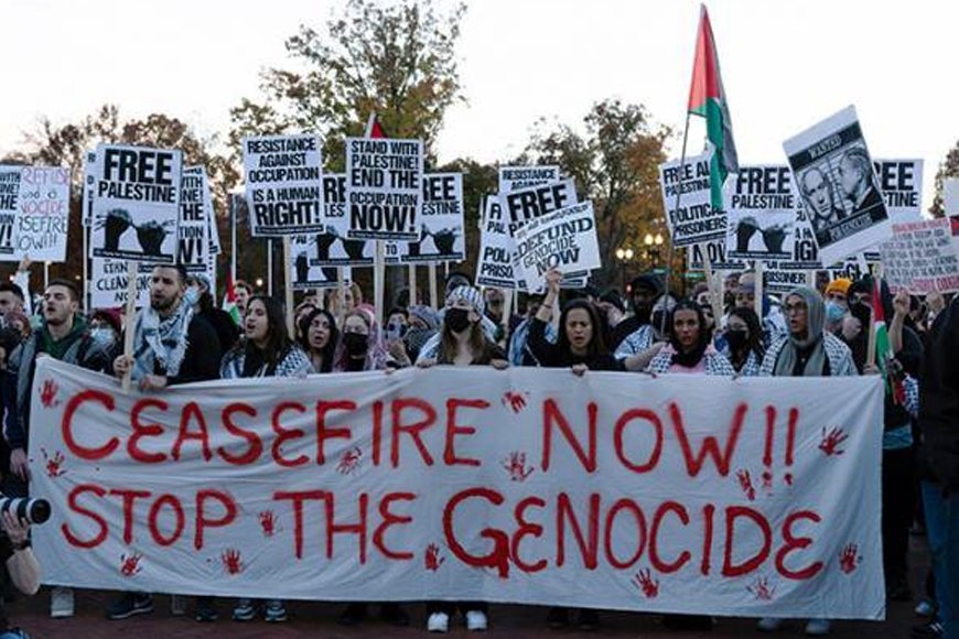 PENUNJUK PERASAAN BERHIMPUN DI WASHINGTON GESA GENJATAN SENJATA DI GAZA