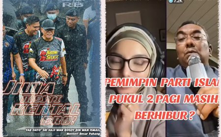 Antara pemimpin kuyup berhujan menyantuni rakyat dan yang berhibur sampai ke pagi