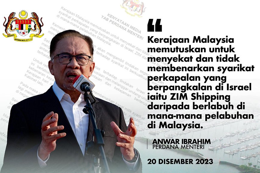 Kapal Israel dilarang berlabuh di pelabuhan Malaysia