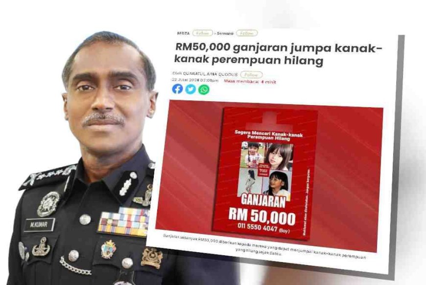 Kanak-kanak perempuan hilang: Polis tahan 2 lelaki, 1 wanita
