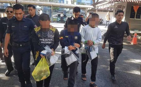 Tiga suspek kes liwat GISBH tiba di mahkamah