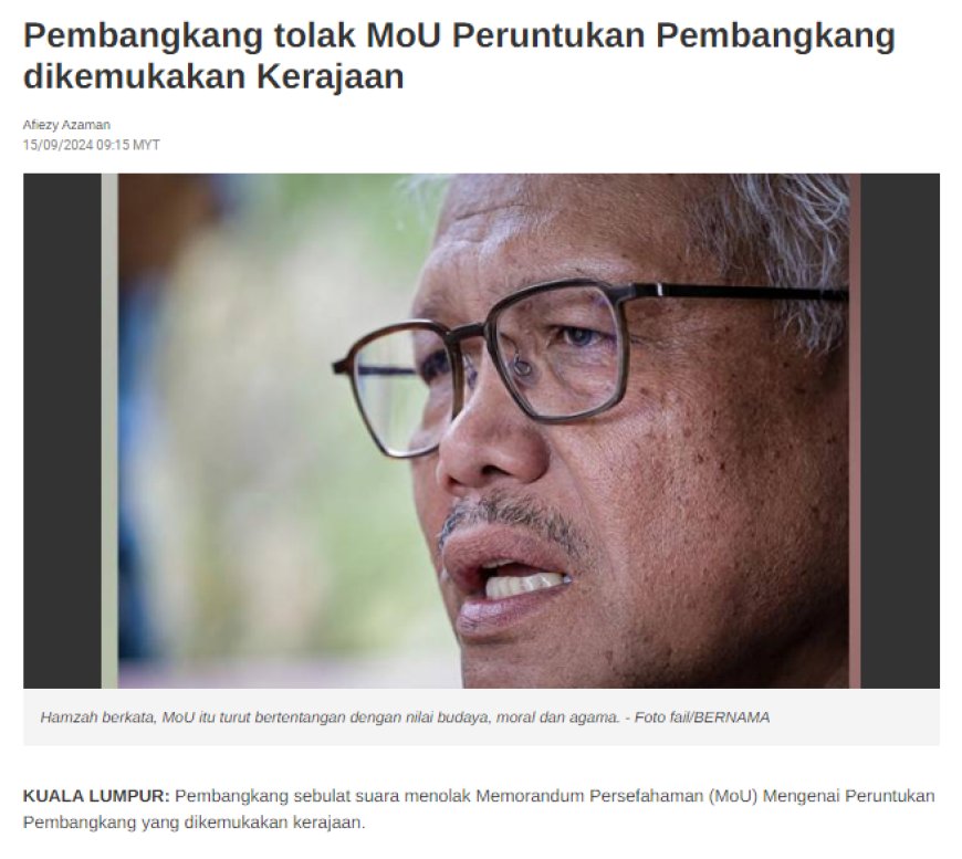 PN Tolak MoU… ‘Jangan Salahkan, Tempelak Kerajaan Perpaduan Pula’