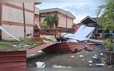 Sekolah di Terengganu rosak selepas dilanda ribut, hujan batu