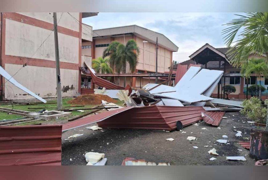 Sekolah di Terengganu rosak selepas dilanda ribut, hujan batu