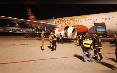 Pesawat AirAsia lakukan pendaratan cemas selepas enjin terbakar