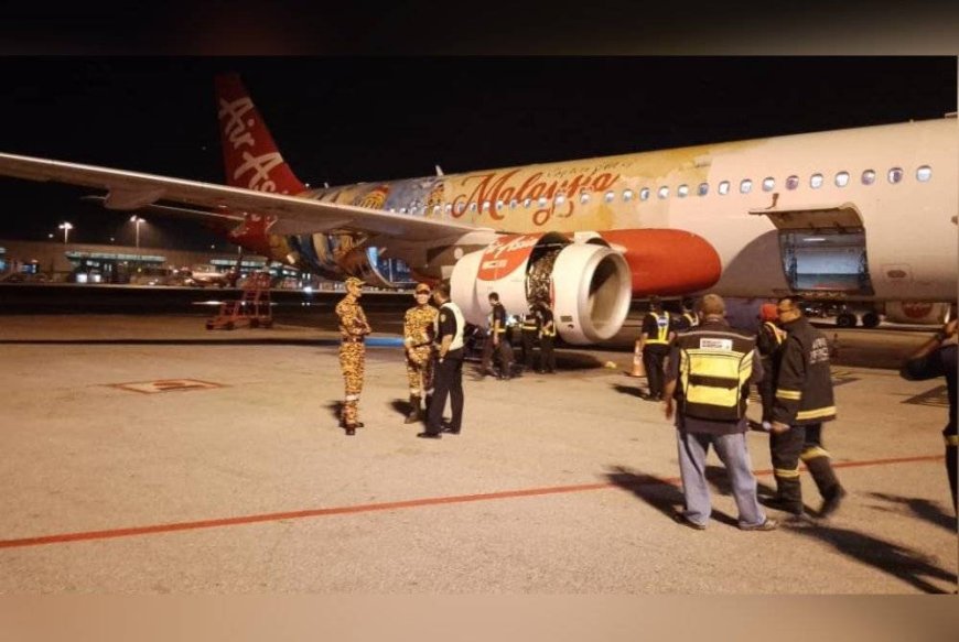 Pesawat AirAsia lakukan pendaratan cemas selepas enjin terbakar
