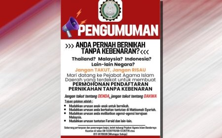 Nikah tanpa kebenaran, segera daftar secara sah di Paid