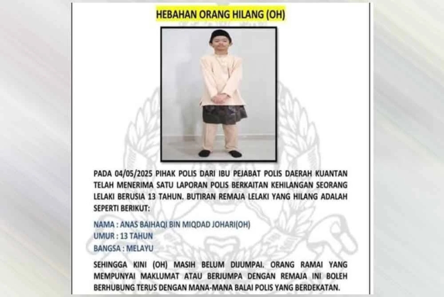 Pelajar MRSM dilapor hilang