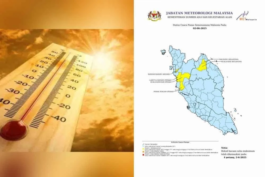 Enam kawasan di Semenanjung catat cuaca panas Tahap 1