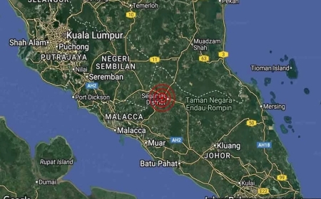 Gempa bumi lemah 3.2 magnitud dikesan di Segamat