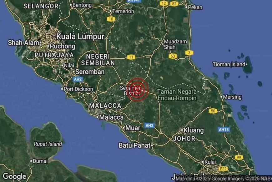 Gempa bumi lemah 3.2 magnitud dikesan di Segamat