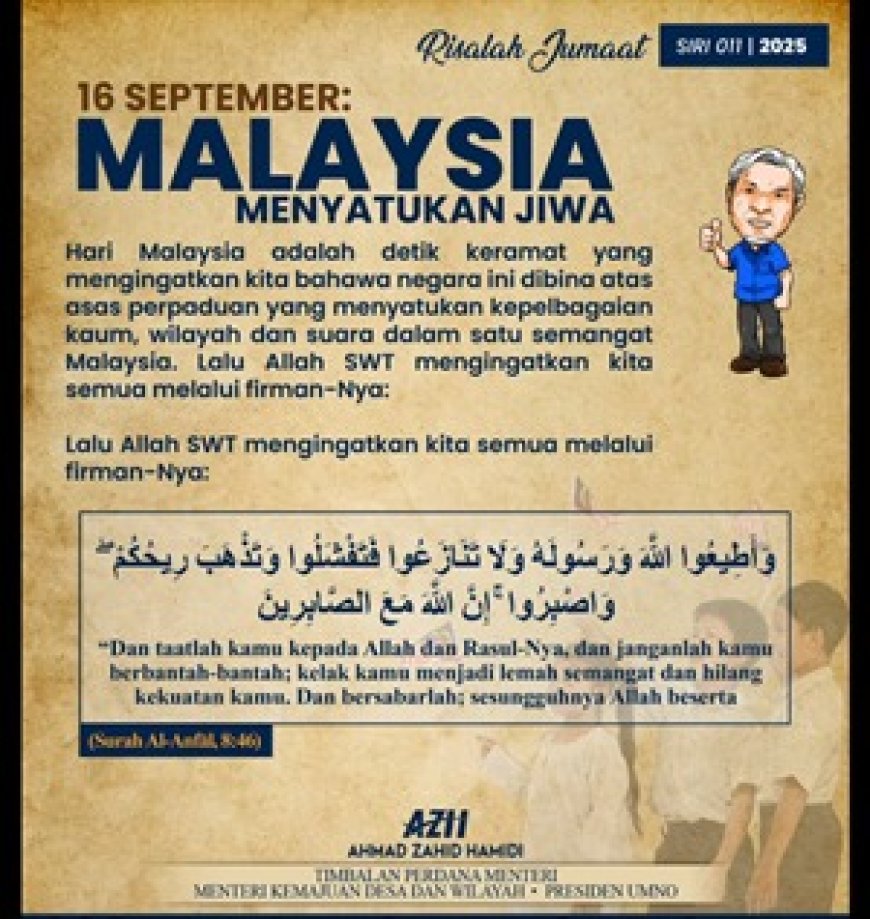 Hari Malaysia Lambang Perpaduan, Bukan Perpecahan