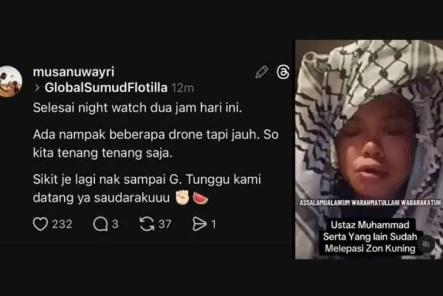 Konvoi Global Sumud Flotilla kini di zon kuning, peserta mohon doa rakyat Malaysia