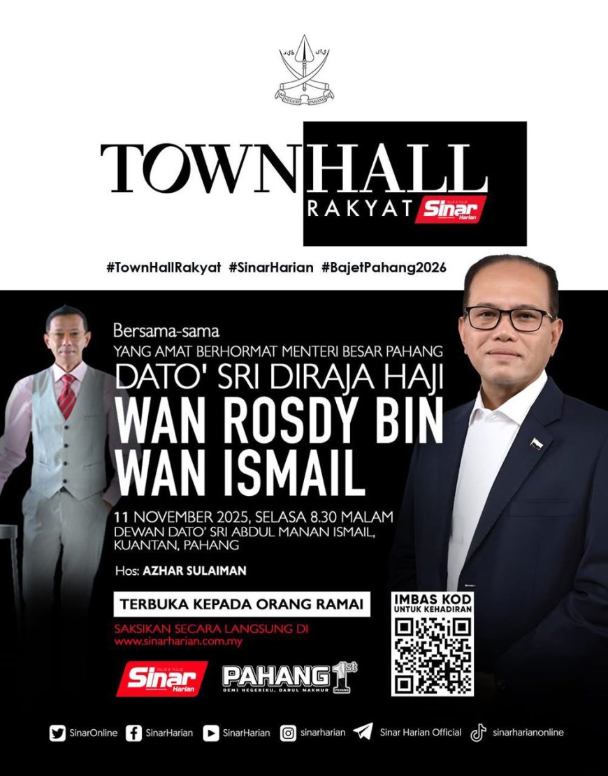 Suara Rakyat Didahulukan: Tok Wan Turun Padang Dalam Town Hall Rakyat Pahang Malam Ini