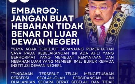 Jaga Maruah Dewan: Speaker Tegur ADUN Sebar Kenyataan Mengelirukan