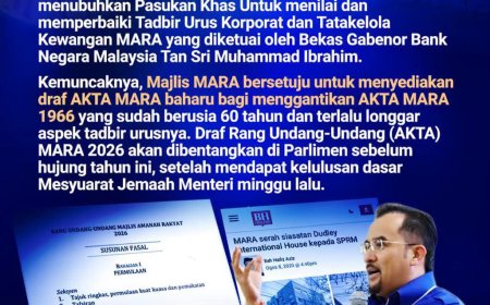 80 Peratus RUU Akta MARA Baharu Perketat Tadbir Urus MARA