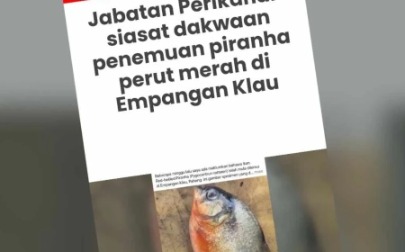 Ikan asing ditemukan di Empangan Klau miliki ciri ikan piranha